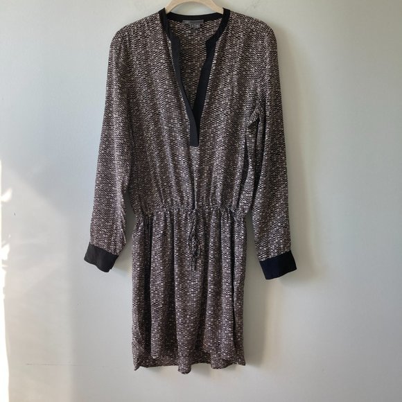 VINCE Silk Drawstring Hi-Lo Shirtdress SMALL - Picture 4 of 13